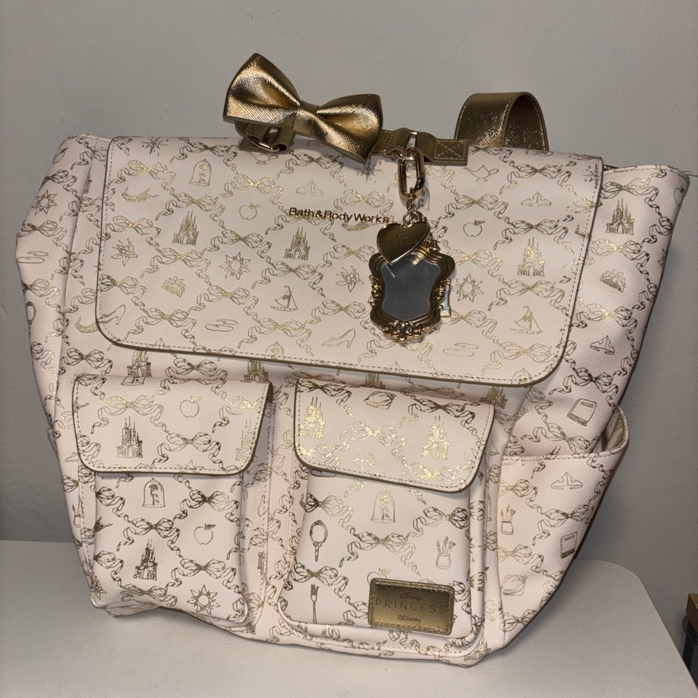 Disney Princess Back Pack Bath And Body Works Gold Golden Mirror Purse